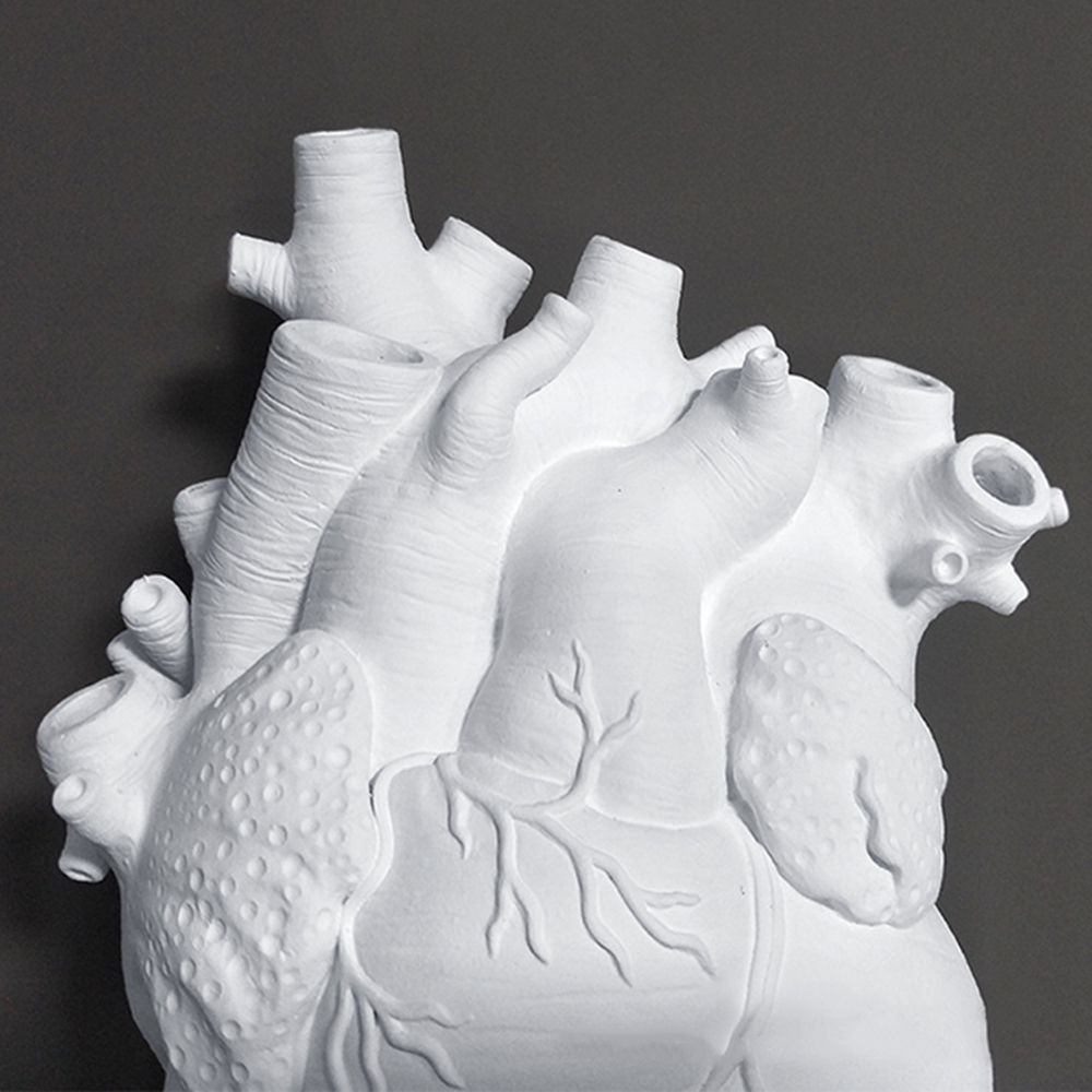 Anatomical Vase Resin Ornaments Art Style Flower Plant Container Heart Shape Flower Vase  Farmhouse