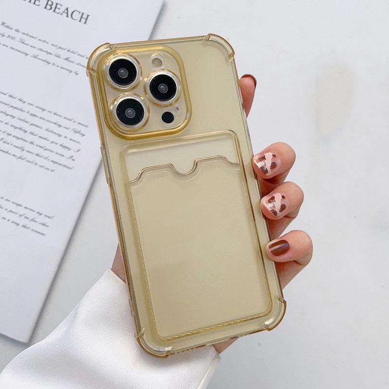 Shockproof Card Slot Silicone Soft Case Cover For Iphone 16 Pro Max 15 14 13 12 Pro MAX 12 Pro 11 X XR XS 7 8 Plus Clear Mobile Phone Case