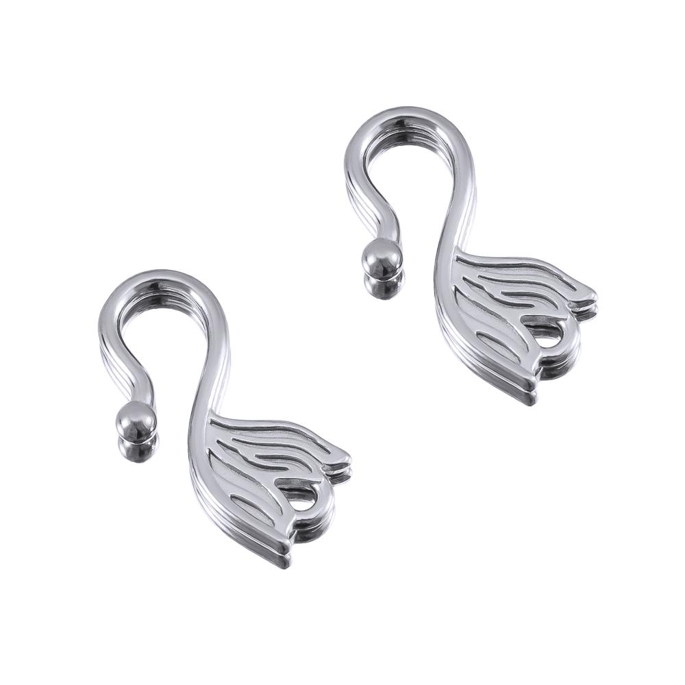 5pcs Stainless Steel Personalized Vintage Design Hook Bracelet Necklace Connection Buckle for DIY Jewelry Making Cool Components
