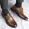 Модные новые классические мужские туфли в стиле ретро, формальные черные кожаные туфли, оксфорды на шнуровке для пожилых, свадебные, офисные, деловые, повседневные туфли для вождения