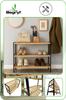 Regał Na Buty Bambusowy 3 Półki Czarny Organizer Wąski 70X26X55 Cm | Begryf