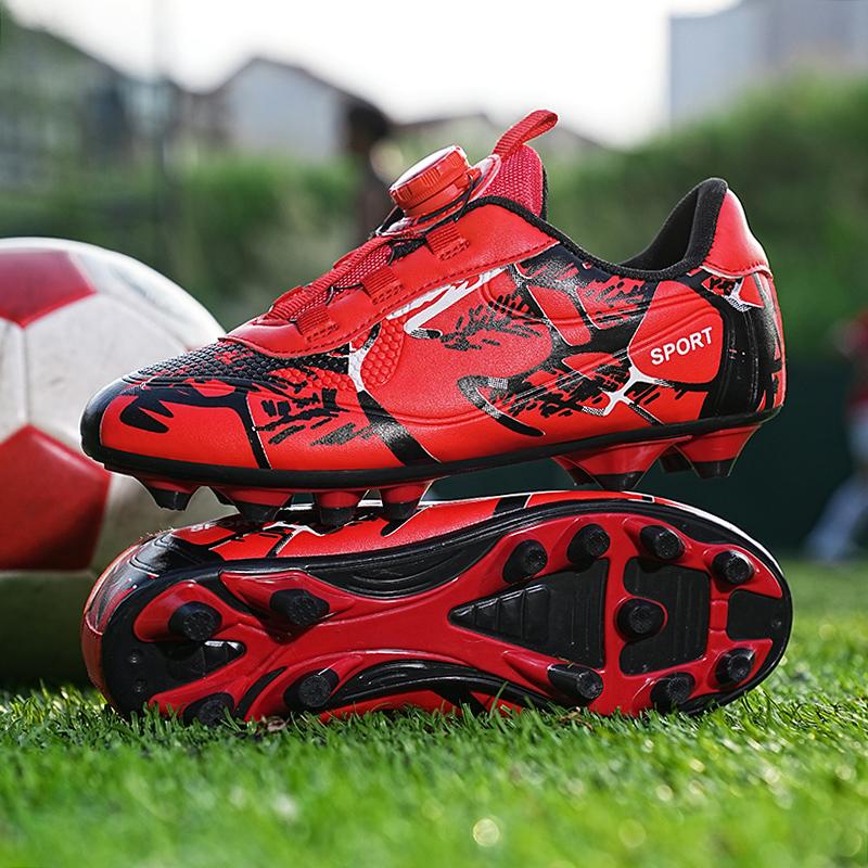 28-39 школьные новые детские футбольные бутсы с вращающейся пряжкой и шипами, футбольные бутсы для детей