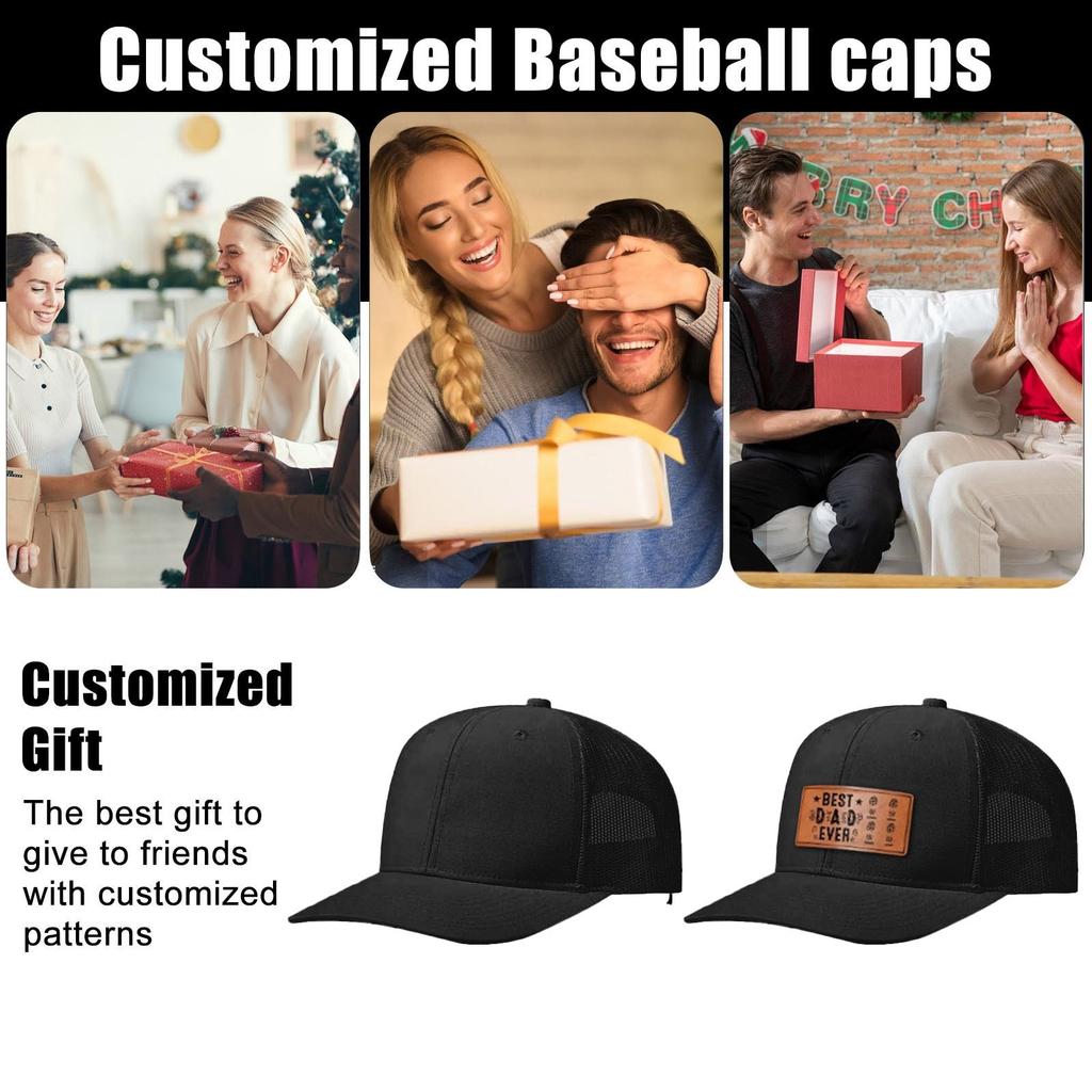 Изготовленная на заказ кожаная нашивка ко Дню отца, микроизогнутая сетчатая шапка, изготовленная на заказ кожаная этикетка