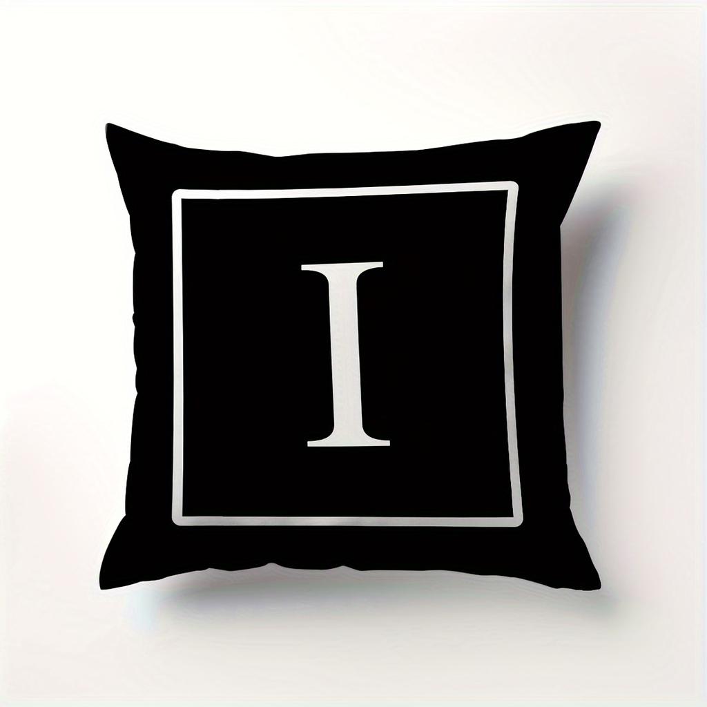 Minimalist Letter Pillow Cover Single Alphabet Print Cushion Case Personalized Initial Decor Pillow for Home Dorm