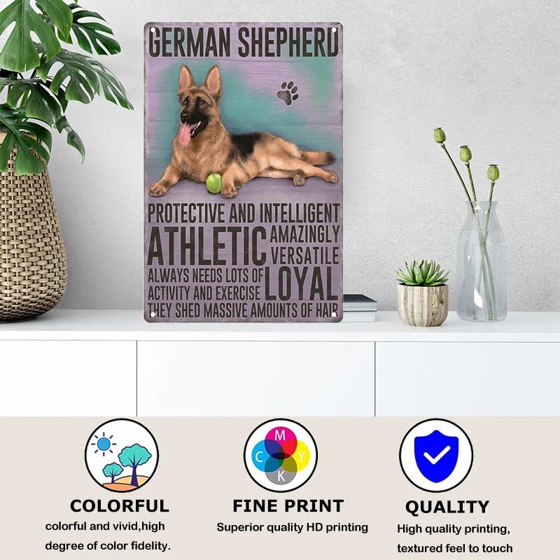 Винтажные жестяные вывески с собакой, декоративная доска, металлическая пластина в стиле ретро для дома, гостиной, мужская пещера, кафе, ферма, ретро-плакат, настенный художественный декор