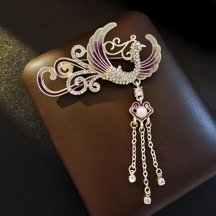 Элегантная китайская ретро эмалевая брошь Феникс и Бабочка для женщин