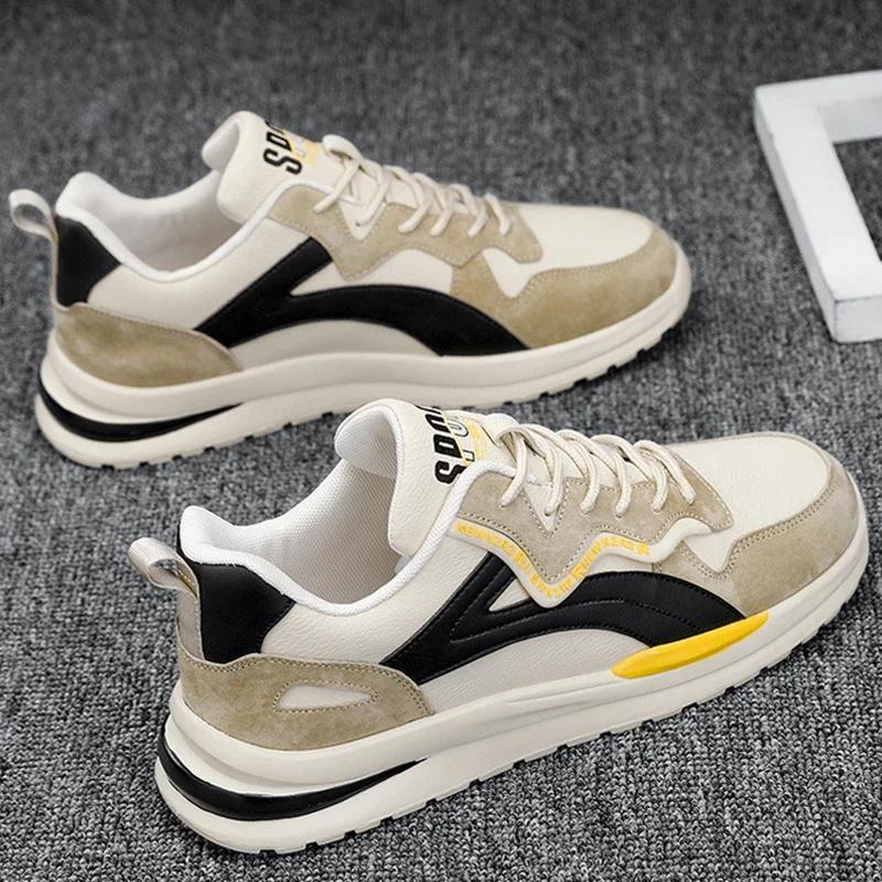 Men's Shoes 2024 Autumn New Fashionable Flat Shoes Breathable Lace Up Casual Sports Shoes Outdoor Anti Slip Running Shoes