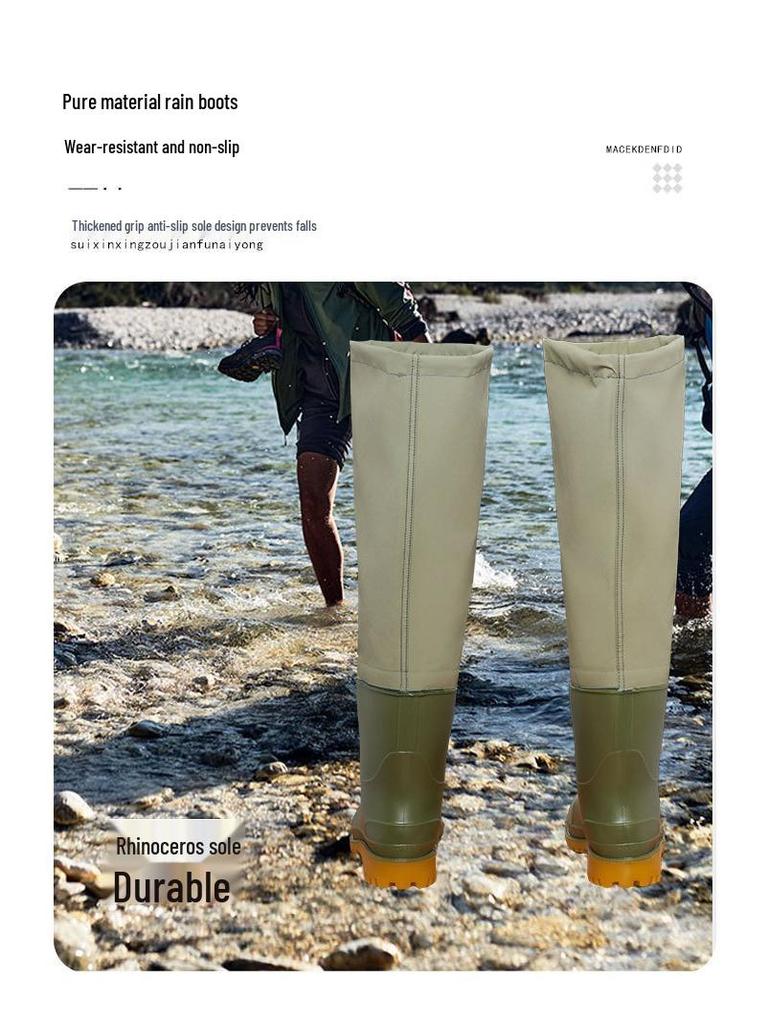 Водонепроницаемые Нескользящие Кожаные Вейдерсы с Толстым Высоким Верхом для Верховой Езды