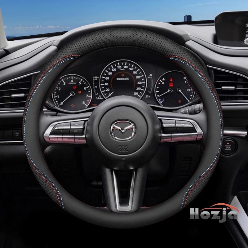 Кожаная накладка на руль автомобиля для Mazda 2 3 CX5 CX30 CX3 CX60 CX90 2025 2026 Аксессуары для интерьера