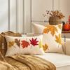 Новая tufted наволочка для декоративной подушки 'Тыква' Листья клена Мягкая наволочка для подушки Квадратная Рустикальный стиль Осенняя наволочка Декор на Осень