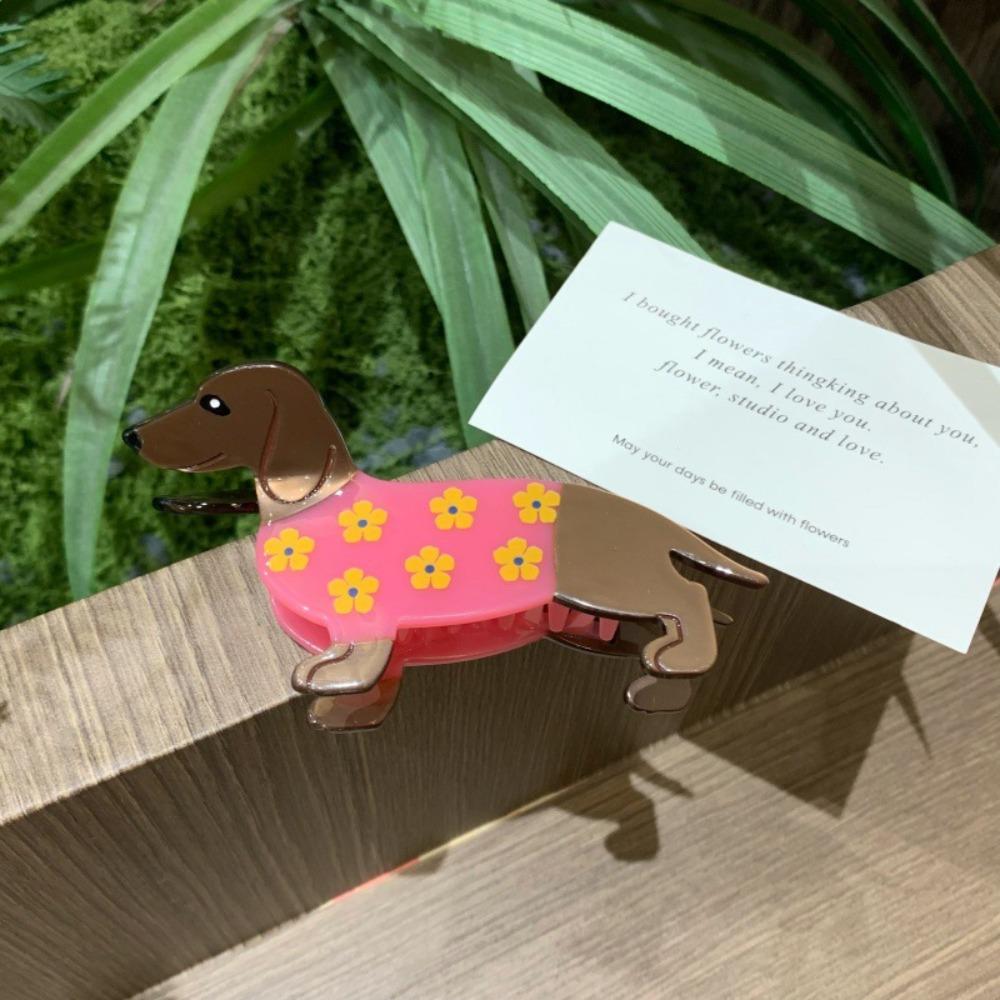 Fashion Acetic Acid Animal Acetate Hair Claw Floral Flower Dog Shark Clip Headdress Cartoon Dachshund Hairpin Female