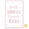 [A0719] - Детский холст 'Petite Dormeuse Grande Rêveuse' розовый - 30x20 см