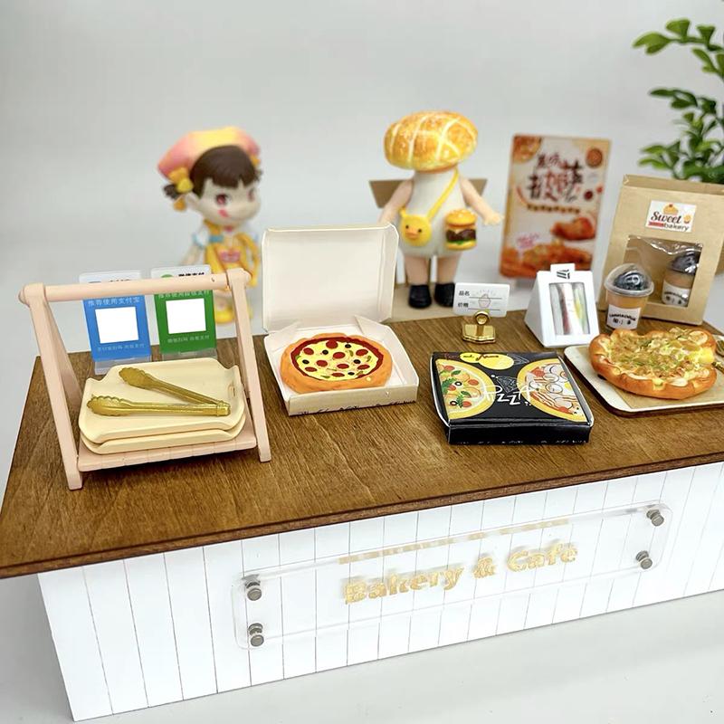 Имитационная коробка Мини-модель пиццы для кукольного домика Кухня DIY Аксессуары для детей Ролевые игры Игрушки Миниатюрные куклы Еда