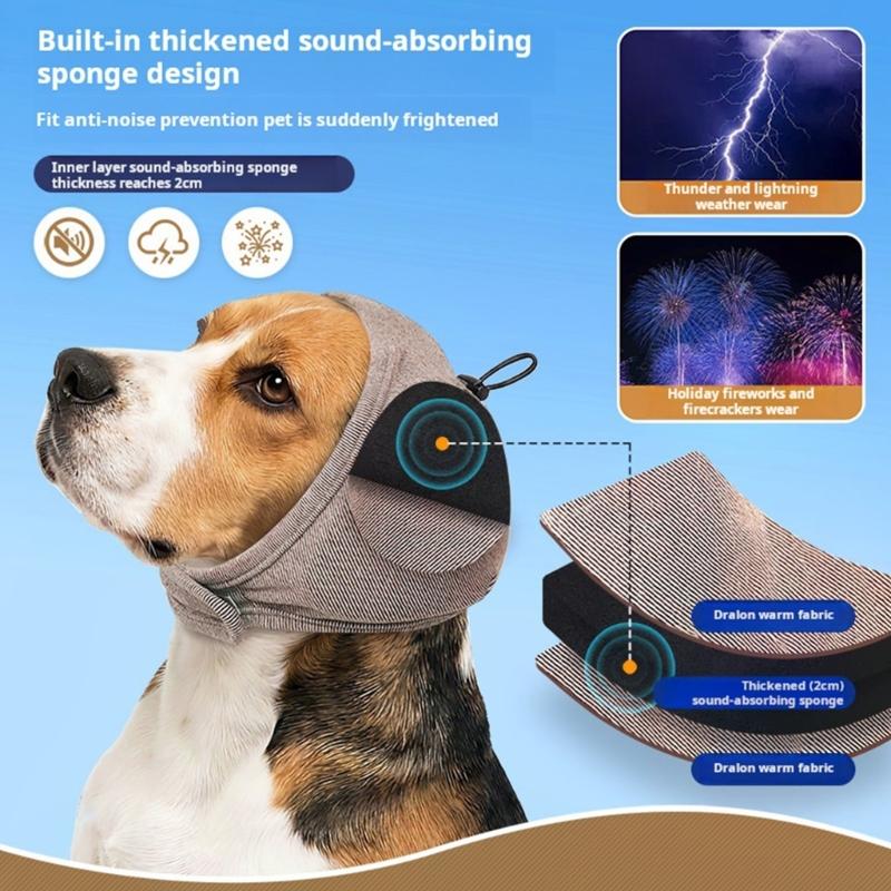 Soundprevent Накладки на уши для собак Дышащая ткань Беруши для питомца, боящегося грома Снижающие шум Ушные накладки для питомца