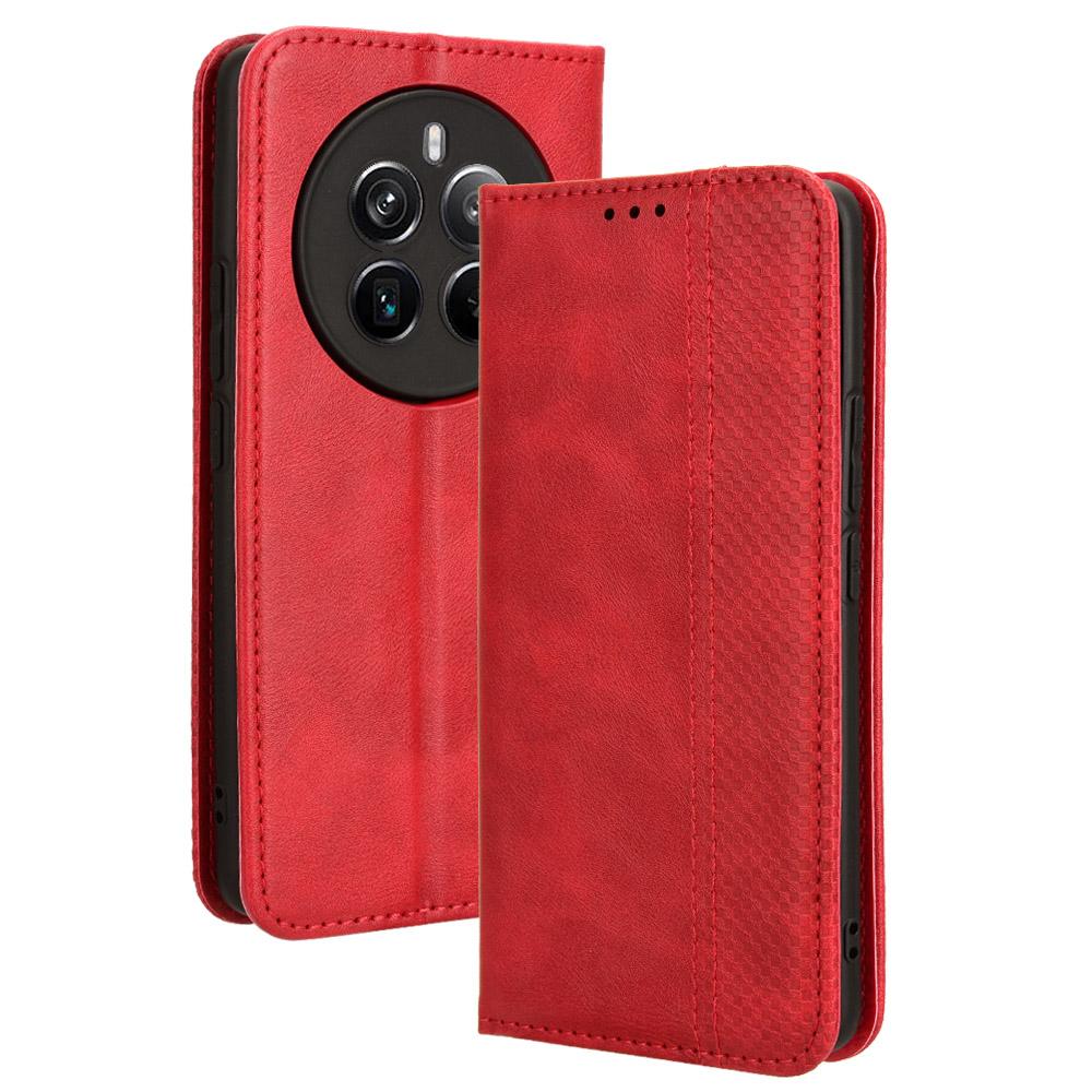 For Realme 12 4G/12+ 5G/Narzo 70 Pro 5G/Narzo 70 5G/P1 5G/13 4G Wallet Case Viewing Stand Leather Retro Texture Phone Cover