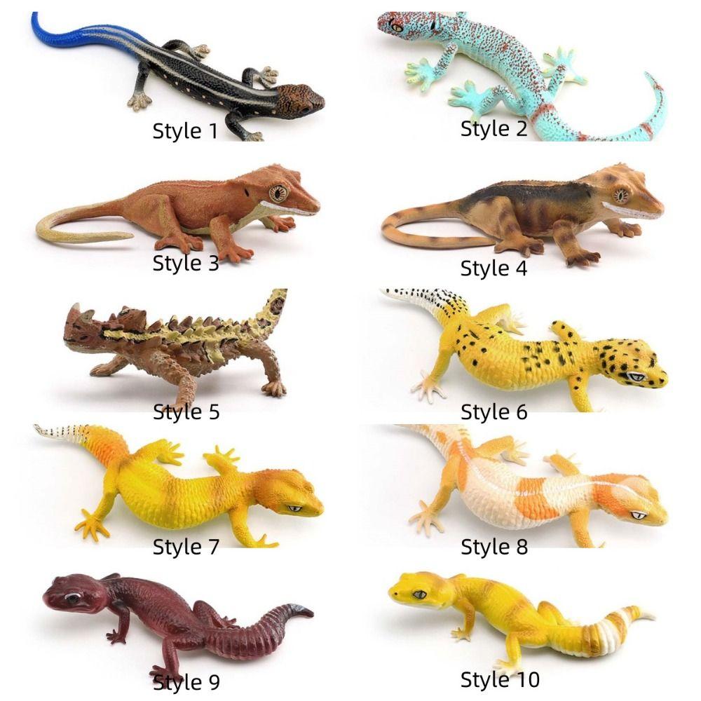 Simulation Reptile Animals Figures Miniature Gecko Figure Lizard Model Figurines  Birthday Gift