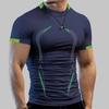 Fashion Men's Fitness T-shirt Outdoor Sports Casual Short Sleeve Tops Slim Basketball Training Tee