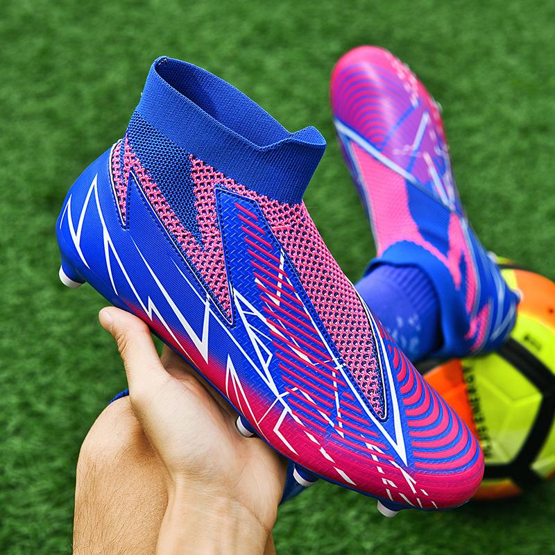 Мужские футбольные бутсы с длинными шипами и высокой лодыжкой, футбольные бутсы AG/TF, детские уличные бутсы для травы, футбольные бутсы, тренировочные спортивные футбольные бутсы