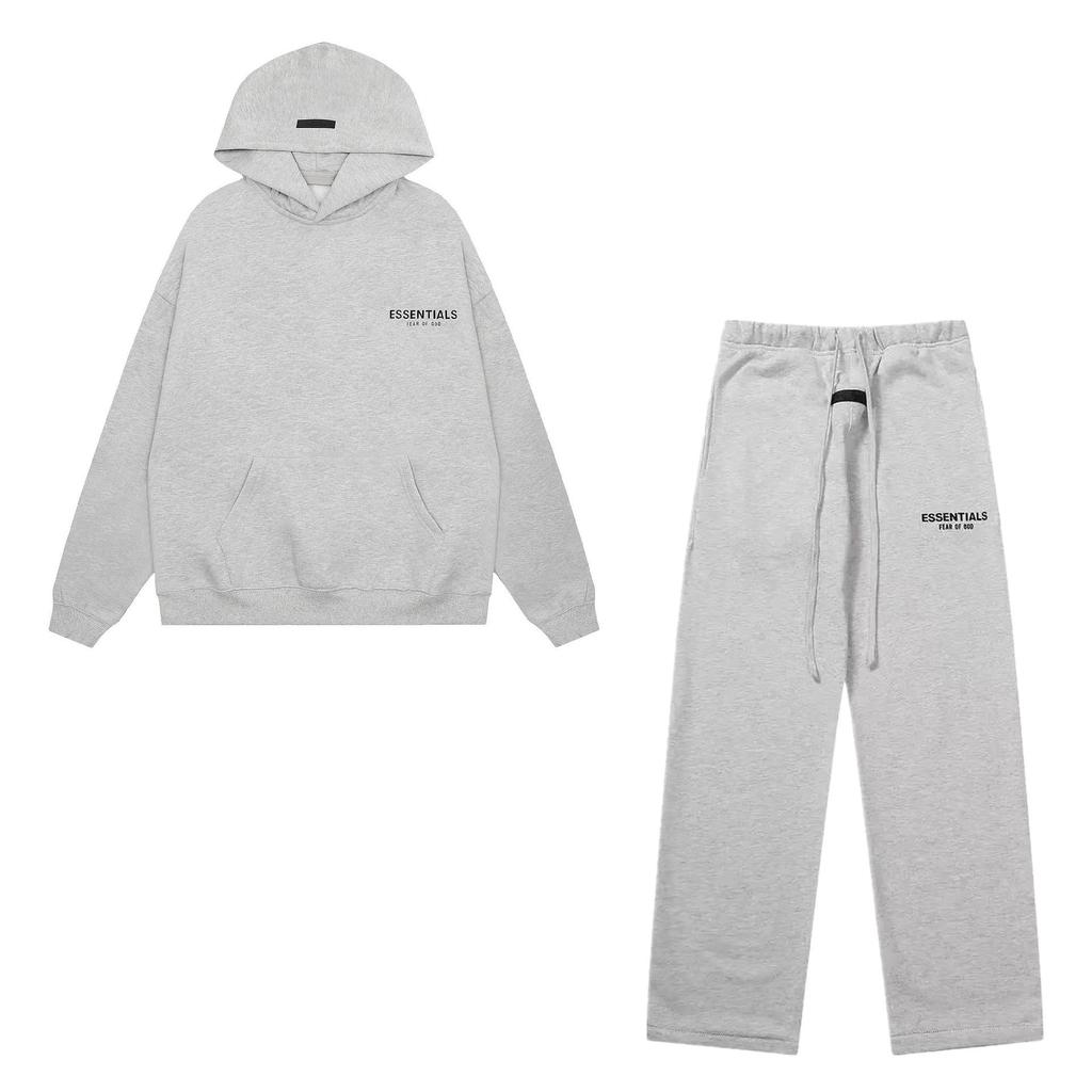 Мужская бархатная худи FOG Essentials свободного кроя с двойной строчкой, модный американский принт, подходит для пар