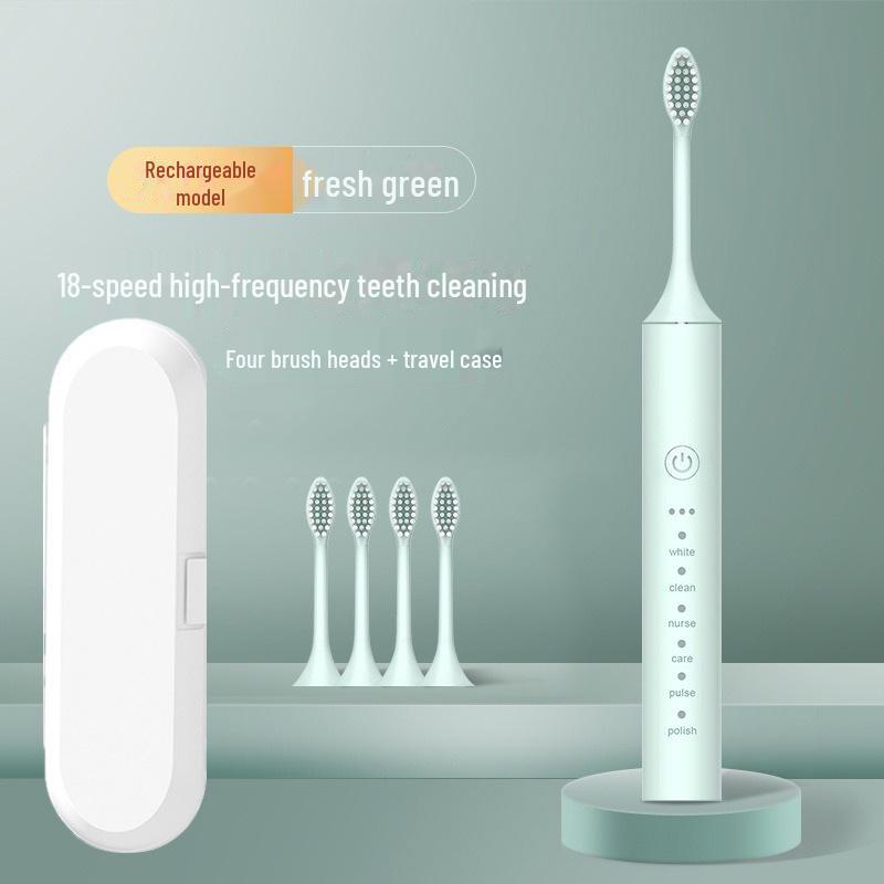 Rechargeable Ultrasonic Electric Toothbrush with Soft Bristles for Adults & Kids