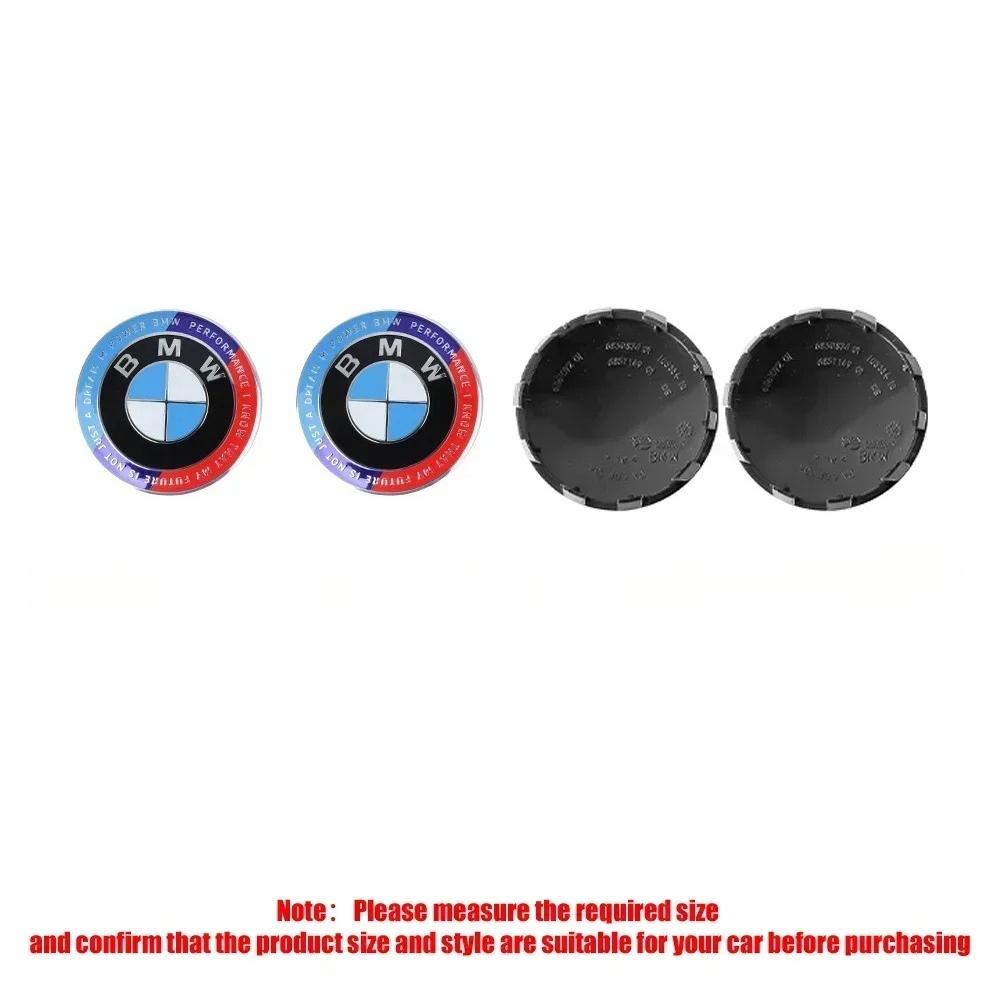 GTJK9 4PCS 56/68mm ABS Wheel Center Caps for BMW 50th Anniversary | Hub Cover for X1/X3/X5/X7 & 1/2/3/5/7 Series Models.