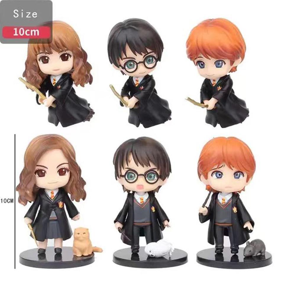 Harry Figure Set 10PCS 7cm Potter Q Version PVC Collectible Model Magic Character Desktop Decoration Durable Gift for Fans