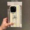 Чехол для телефона с узором из полосок кокосовой пальмы для iPhone 11 Чехлы для iPhone 17 13 15 14 12 16 Pro Max 16e XR XS X 17Air Мягкий чехол