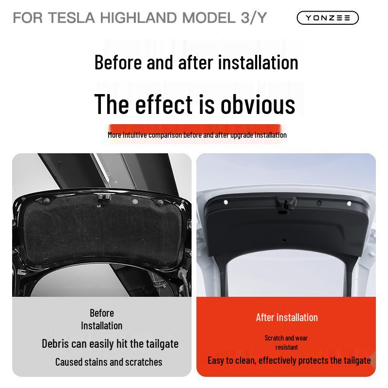 Защитная планка багажника/задней двери для моделей Tesla Y/3: Флокированный аксессуар для интерьера