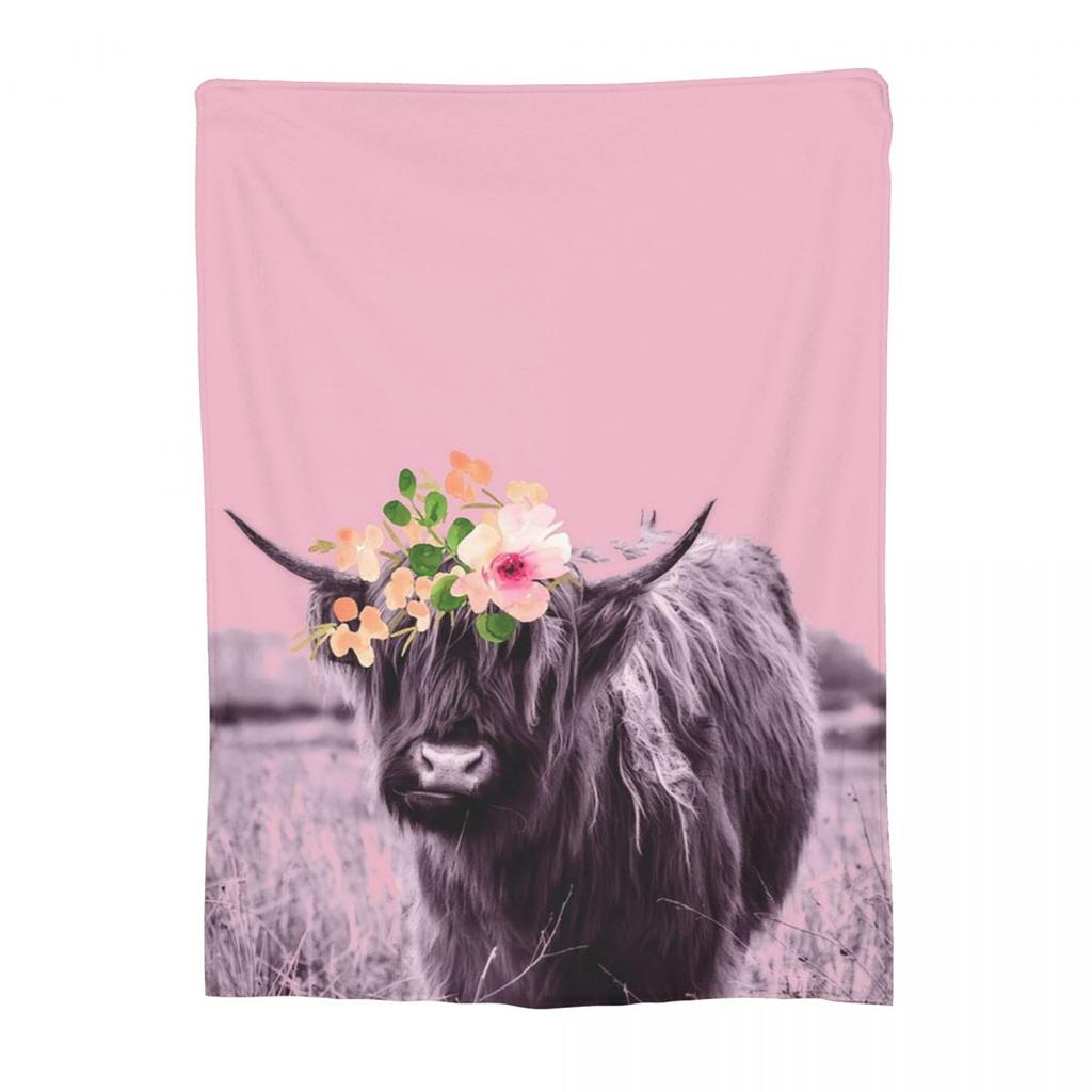 Baby Highland Cow Blankets Fleece Sofa Throw Blanket Portable for Couch Bedding Outdoor Throws Bedspread Quilt