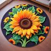 Yousheng 3D Коврик для пола Подсолнух Нескользящий Впитывающий Коврик для ванной Быстросохнущий Круглый Цветочный Ковер для Зоны Фермерский дом Спальня Прихожая Гостиная