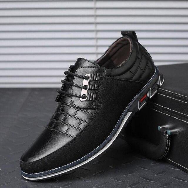 Men Leather Casual Shoes Comfortable Office Shoes New Fashion Black Walking Party Dress Shoes Casual Sneakers Men Shoes