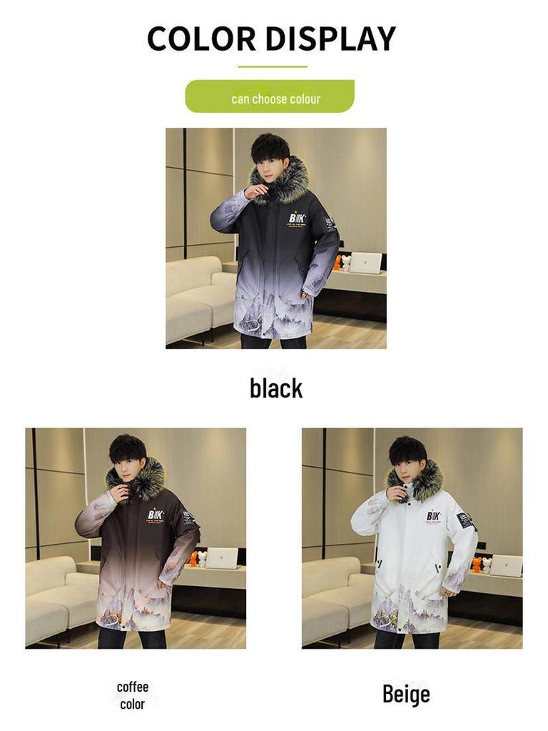 Зимняя мужская куртка из плотного хлопка с капюшоном 2023 года