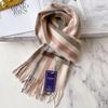 100 Pure Cashmere Scarves for Women's Winter High-end Plaid Men's Scarves
