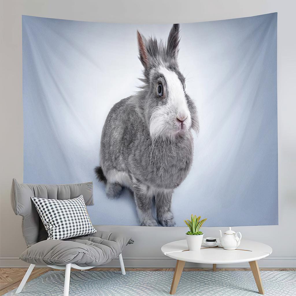 Милый Farm Rabbit Гобелен Серый Кролик Гобелен Креативный Стиль Гобелен Искусство Настенное Полотно Дом Гостиная Спальня Общежитие Гобелены