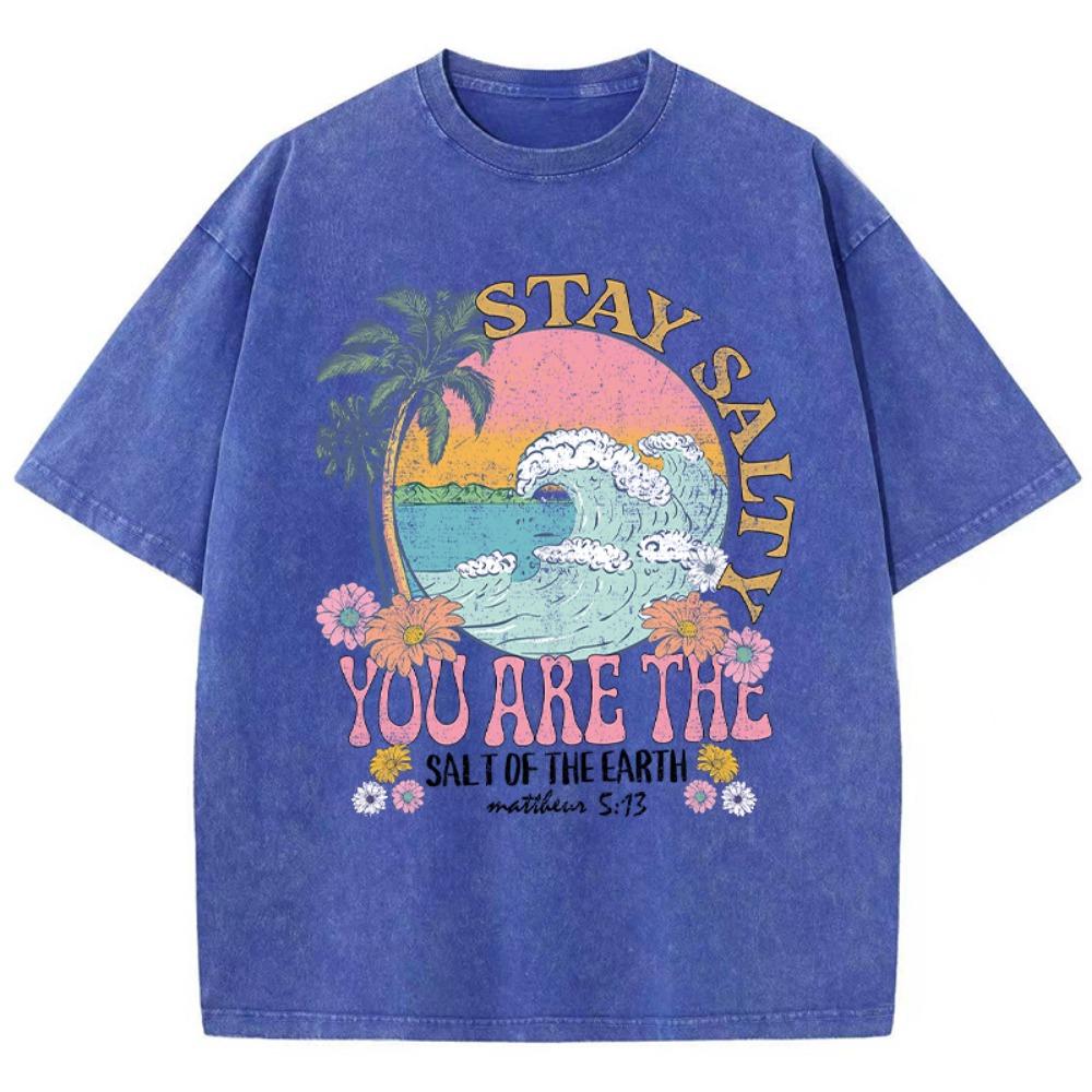 Футболка Stay Salty You Are The Salt Of The Earth женская уличная дышащая футболка с круглым вырезом и коротким рукавом простая свободная футболка