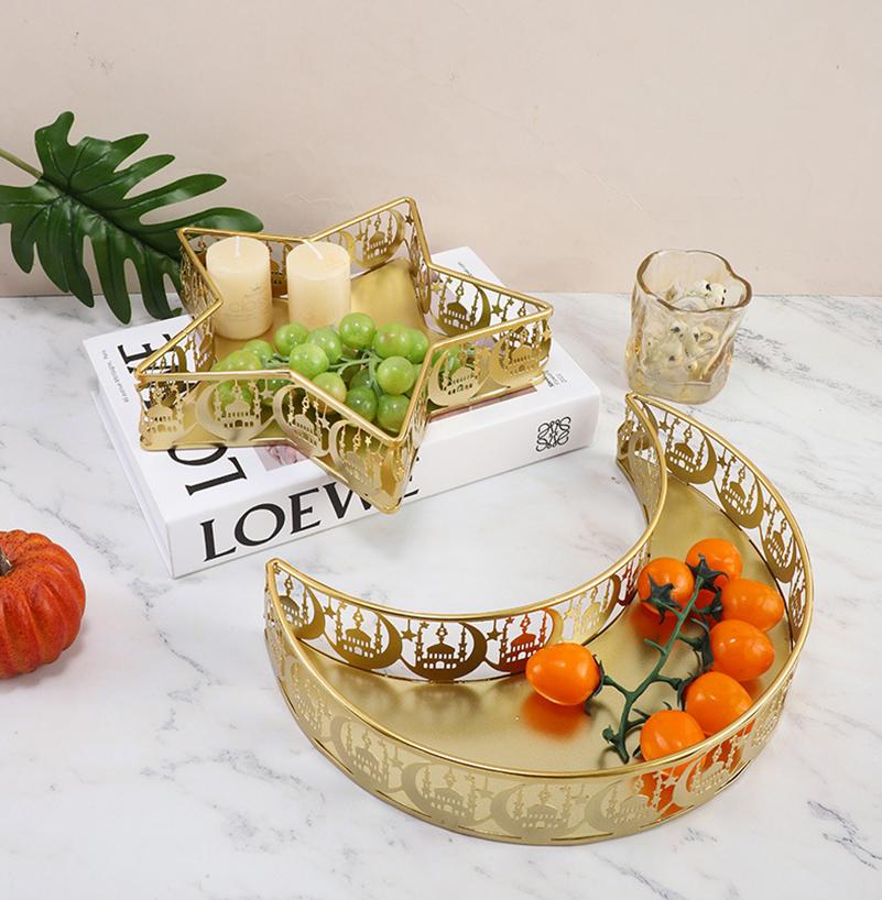 Железные Звезды и Луна Декоративный Поднос Фруктовая Тарелка Ближний Восток Дом Десерт Фрукты Торт Тарелка