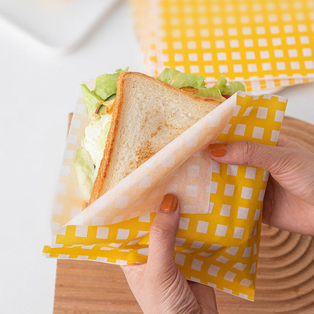 50Pcs Sandwich Wrappers Food Wax Paper Hamburger Fries Bread Baking Oil Paper Wrapping Baking Tools