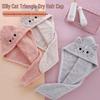 Quick-Dry Cute Cat Coral Fleece Hair Cap - Absorbent & Thick Bath Towel