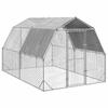 VidaXL Chicken Coop with Roof 2.5x4x2.25 M Galvanized Steel, Walk-in Chicken Run, Accessible Chicken Enclosure, Chicken Cage 3328526