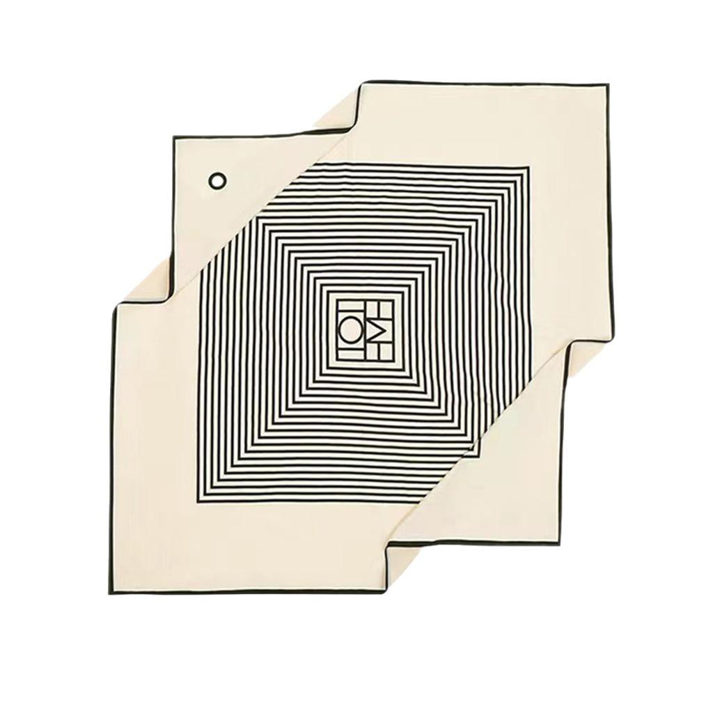 Nordic Style Tot Silk Double Crepe Square Scarf Niche Simple Black and White Striped Silk Scarf