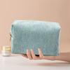 Women's Corduroy Cosmetic Pouch Portable Maleup Handbags Travel Toiletry Storage Bag