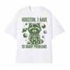 Houston I Have So Many Problems Graphic Tshirt Funny Raccoon in Space Vintage Animal T Shirt Unisex Fashion Casual Cozy Tshirts