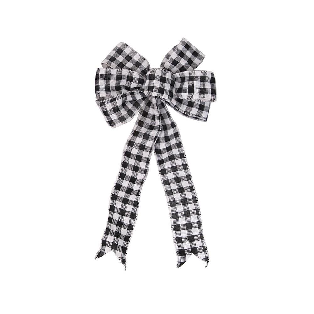 Christmas Bow Polyester Handmade Large Size Festive Holiday Christmas Tree Gift Decor Ornament Christmas Party Decor Accessory