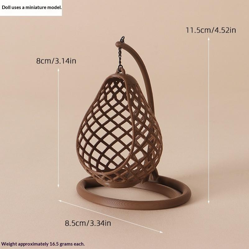 [J] 1 шт. Аксессуар для DIY-диорамы, сцена 1:Кукольный домик масштаба 1:12, Миниатюрное подвесное кресло-яйцо, Плетеное кресло-качалка, Модель, Декор для рабочего стола