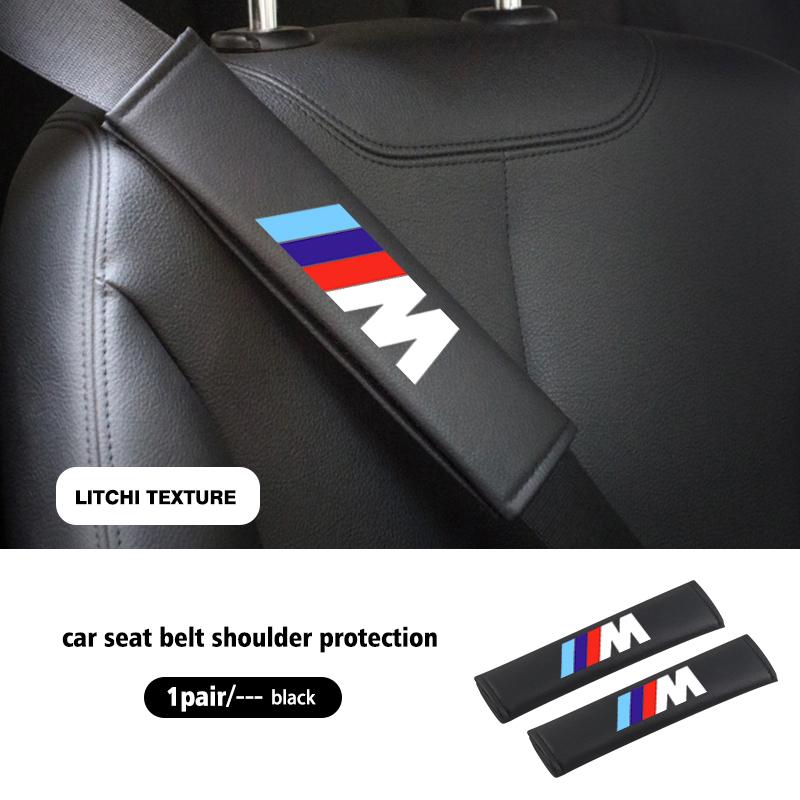 For BMW M X1 X3 Car Seat Belt Shoulder Pad Leather Shoulder Pad Accessories For BMW X1 X2 X3 X4 X5 X6 X7 G20 G30 6GT E46 E90 E60 F10 E39