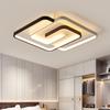 Bedroom Led Chandelier Light Black White Square Modern Ceiling Lamp Attic Living Room Dining