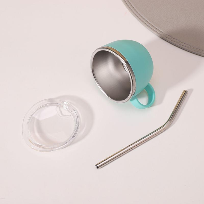 Ударопрочная термокружка из нержавеющей стали объемом 3 унции с ручкой, мини-чашка с крышкой и трубочкой, идеально подходит для кемпинга и столовой