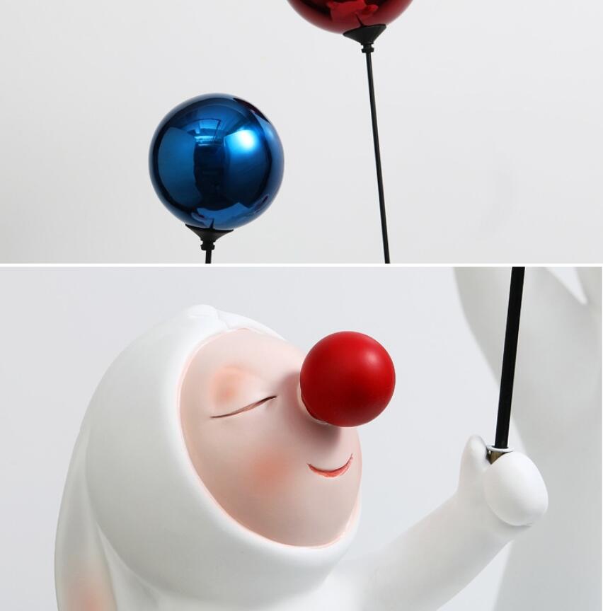 Современные Милые Многожестовые Статуи из Смолы в Виде Воздушного Шара Кролика и Медведя, Украшения, Аксессуары для Детской Комнаты, Домашний Декор для Кафе, Настольная Фигурка