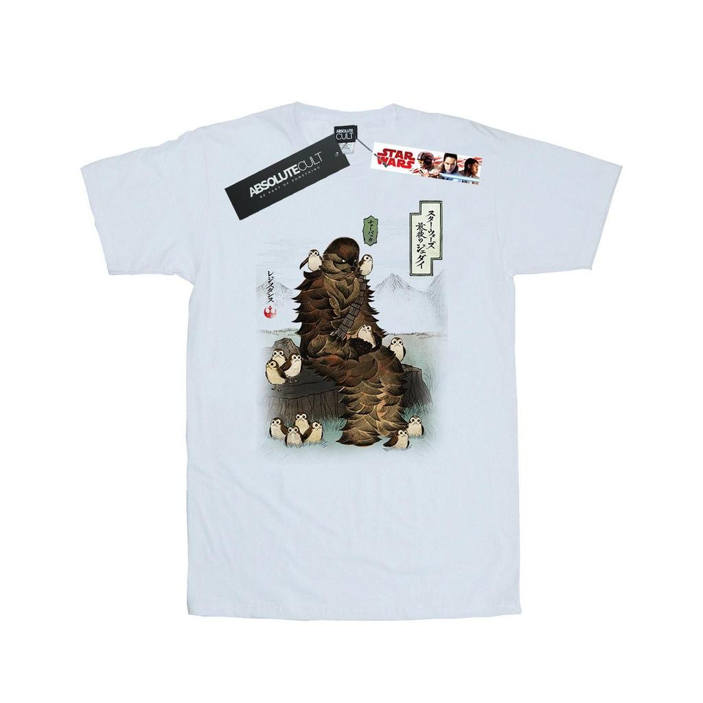 Star Wars Mens The Last Jedi Japanese Chewbacca Porgs T-Shirt
