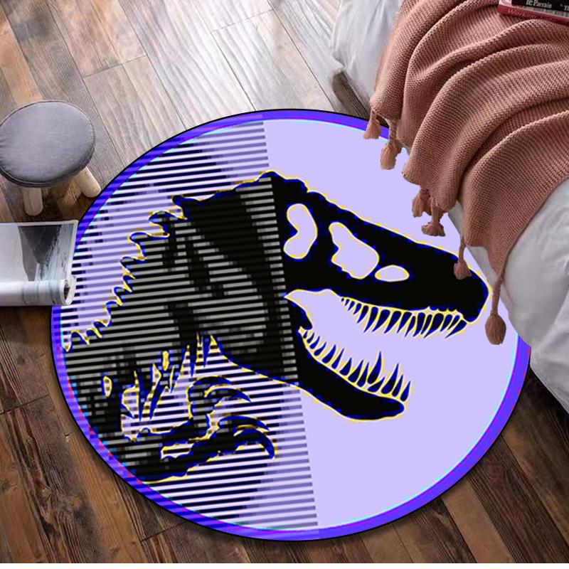 1Pc Jurassic Circular Rug - Office Decorative Carpet For Living Room Bedroom Door Mat Floor Rug Computer Chair Area Rug